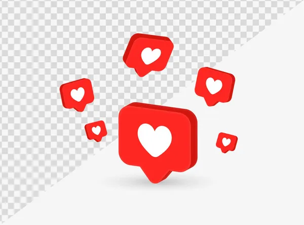 Love Icon Buttons Modern Speech Bubble Social Media Notification Icons — Stockový vektor