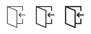 Ok Giriş simgesi - Simge girin, simge girin - ok ve kapı simgesi giriş simgeleri, uygulamalar ve web siteleri için ince çizgi, dış hat ve vuruş biçimi