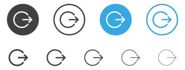 Ok Çıkış hesabı simgesi - Simge girin, simge düğmesine girin - ok ve kapı simgesi giriş simgeleri uygulamalar ve web sitesi için ince çizgi, dış hat ve vuruş biçimi