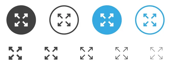 Flèche Maximiser Icône Plein Écran Symbole Développer Les Icônes Symboles — Image vectorielle