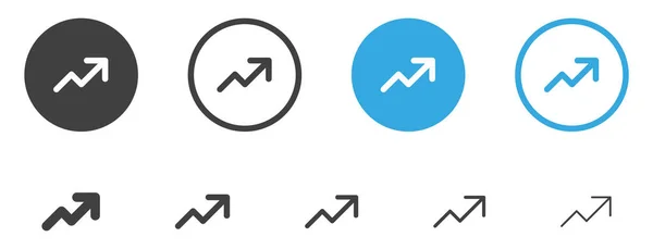 ok yükseltme simgesi, büyüyen grafik sembolü - Büyüyen ok simgesi, doldurulmuş, ince çizgi, uygulamalar ve web sitesi için çizgi ve vuruş biçimi şeklinde ok sembolleri