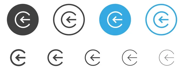 Pijl Login Icon Enter Symbol Log Icon Button Pijl Deur — Stockvector