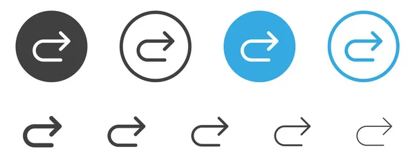 Retour Icône Refaire Flèche Tourner Droite Symboles Direction Icônes — Image vectorielle