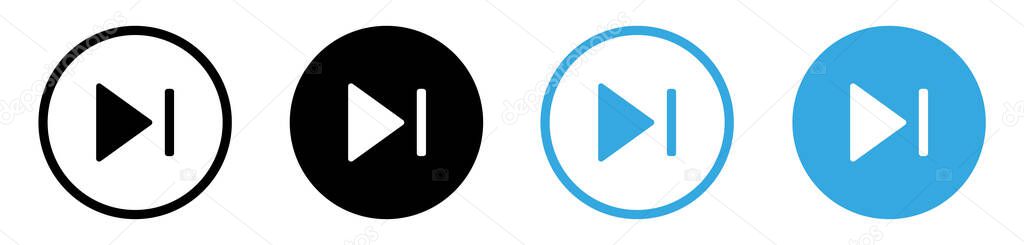 video next icon previous symbol, skip track icon for media player control buttons