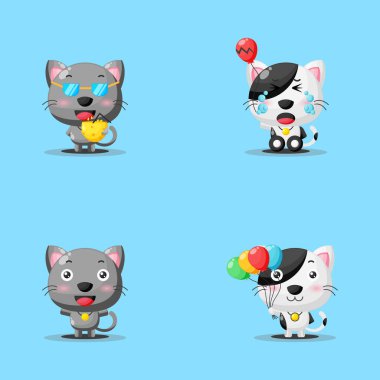 Şirin kedi maskotu dizaynı.