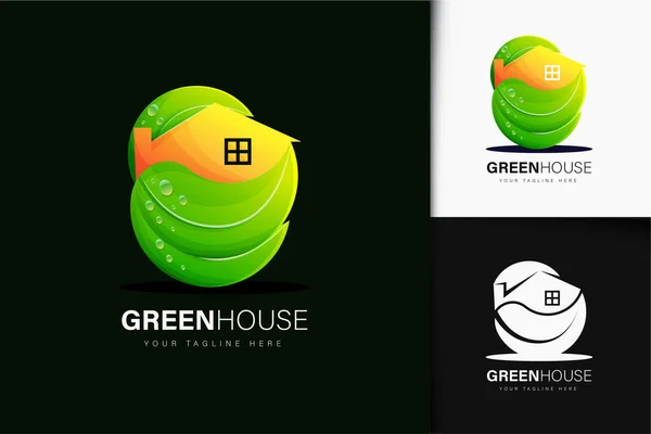 Дизайн Логотипа Зелёного Дома — стоковый вектор
