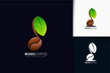Müzik kahve logosu tasarımı