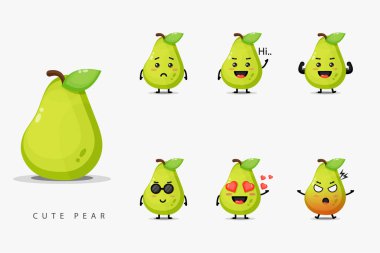 Bir çift şirin armut maskotu.