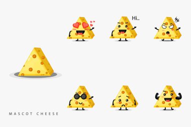 Şirin tasarım maskot peynir seti.