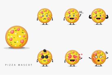 Tatlı pizza maskotu seti.