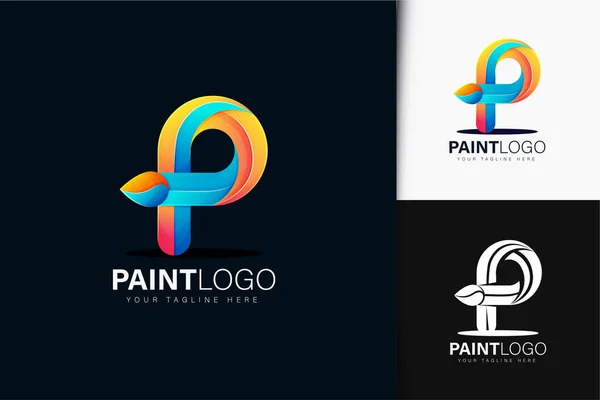 Colorful Gradient Paint Logo Design — Stock Vector