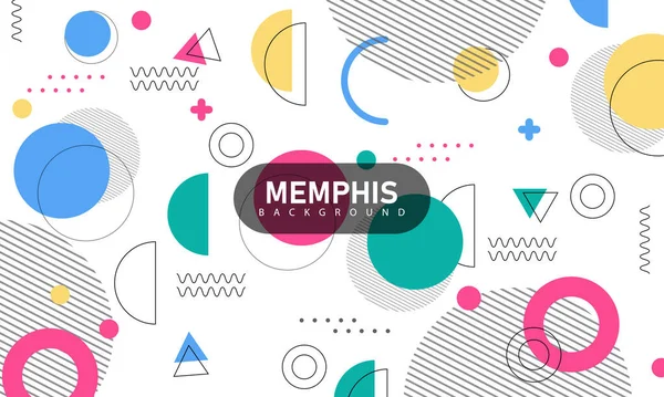 Memphis Färgglada Bakgrundsdesign — Stock vektor