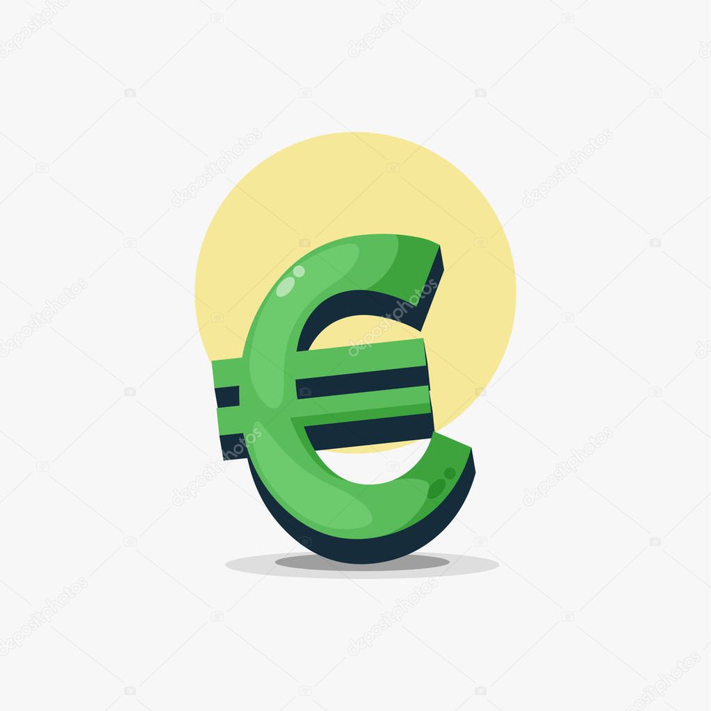 Cartoon euro money icon illustration