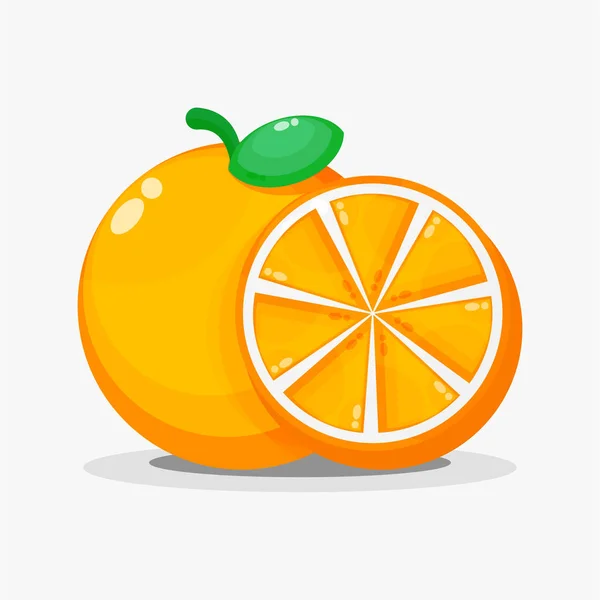 Jeruk Dan Irisan Oranye - Stok Vektor
