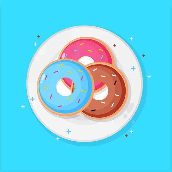 Donut Icon Plate — Stock Vector