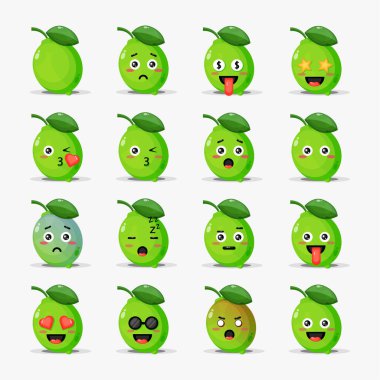 İfade ifadeli şirin bir kireç seti.