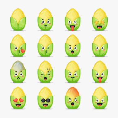 Duygu simgeli şirin mısırlar.