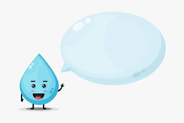 Linda Mascota Agua Con Discurso Burbuja — Vector de stock