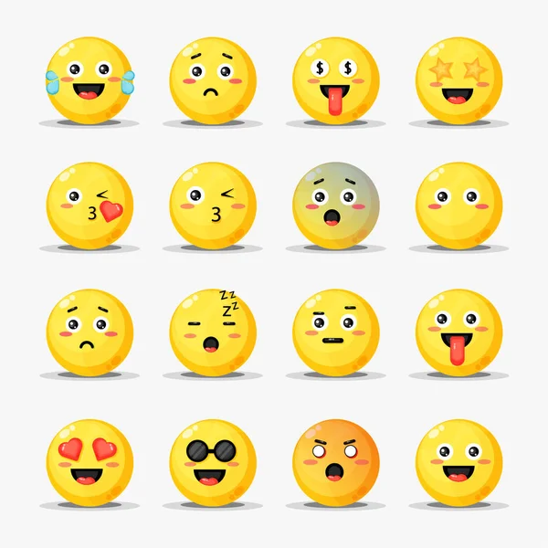 Tecknad Emoticon Design Set — Stock vektor