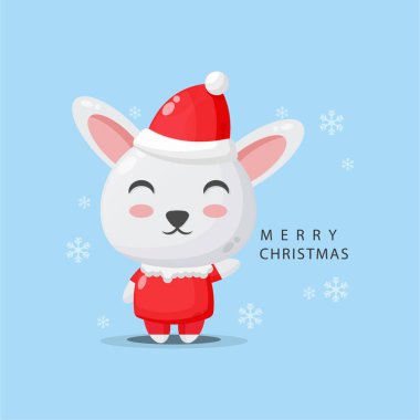 Şirin tavşan maskotu Mutlu Noeller diliyor.