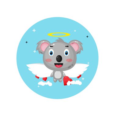 Gökyüzünde uçan sevimli aşk tanrısı koalası