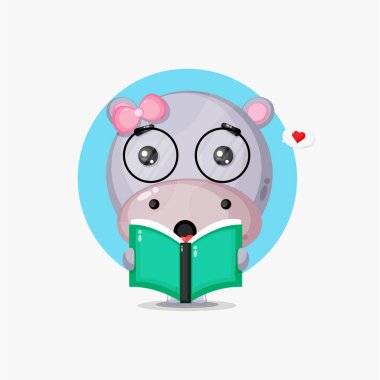 Şirin su aygırı kitap okuyor.