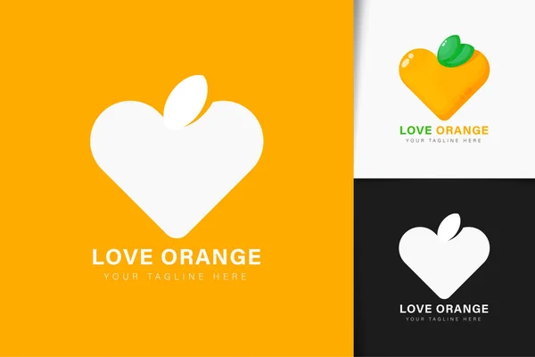 Liebe Orange Logo Design — Stockvektor