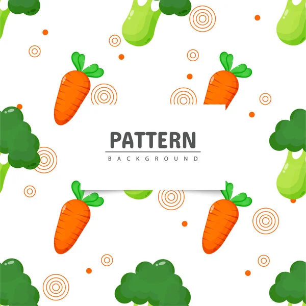 Brócoli Zanahoria Patrón Sin Costura — Vector de stock