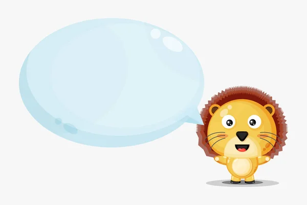 带泡泡话的可爱狮子 — 图库矢量图片
