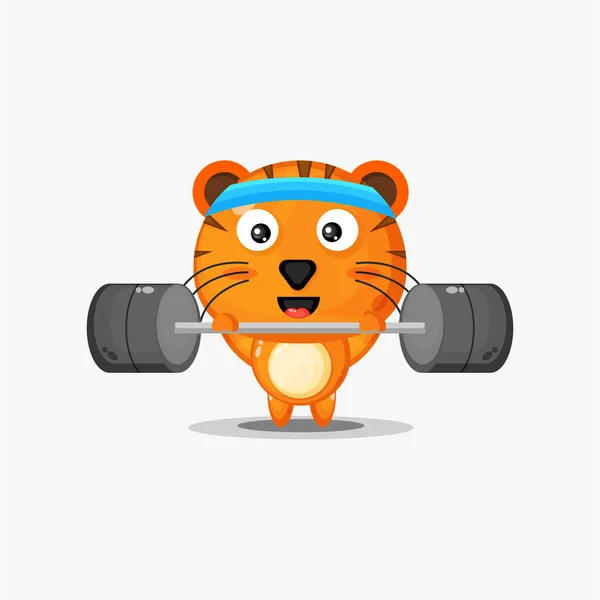 Cute Siłownia Tygrys Fitness — Wektor stockowy