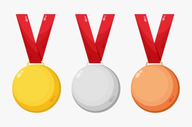 Altın, gümüş ve bronz madalya illüstrasyon