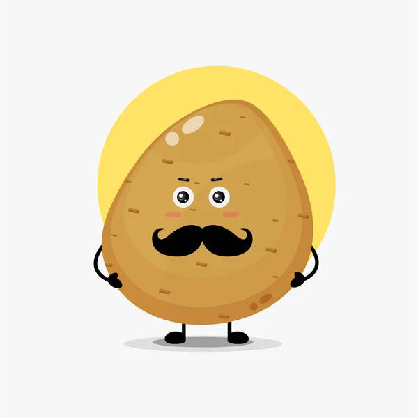 Cute Potato Character Mustache Stock Vector by ©tridatustudio 607743374