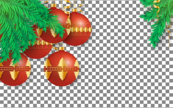 Kerstbal Ornament Met Transparante Achtergrond — Stockvector