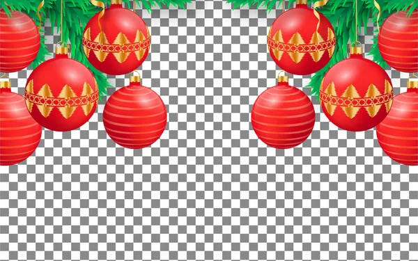 透明な背景を持つクリスマスボール — ストックベクタ