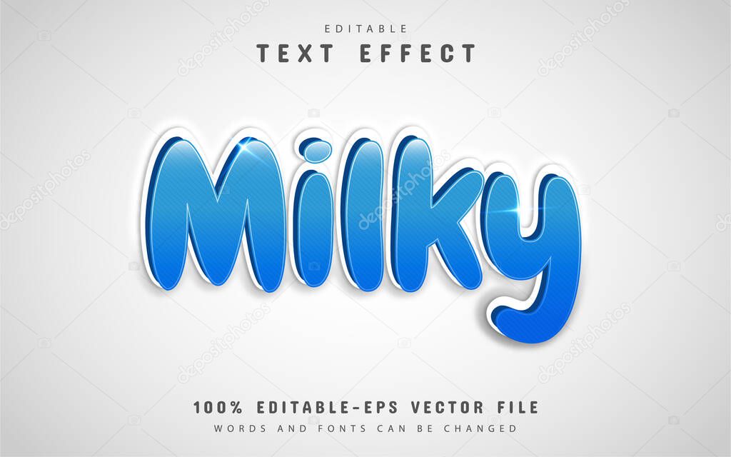 Milky text effect style design