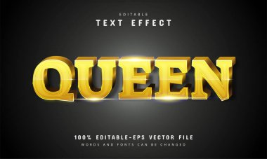 Altın rengi ile kraliçe metin efekti