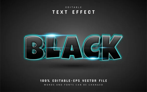 Glowing Black Text Effect — Stock Vector