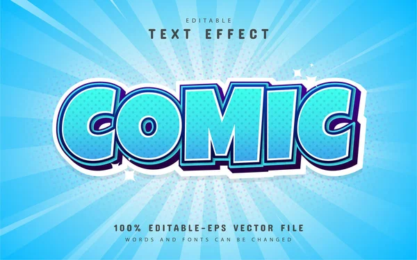 Komiksový Textový Efekt Modrým Přechodem — Stockový vektor