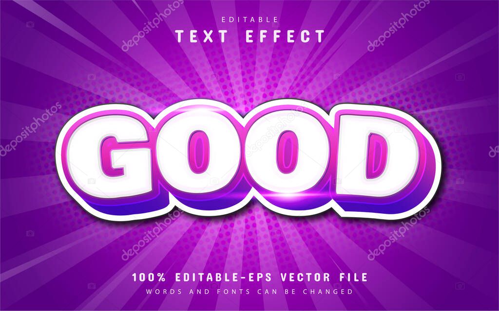 Good cartoon text effect with purple gradient