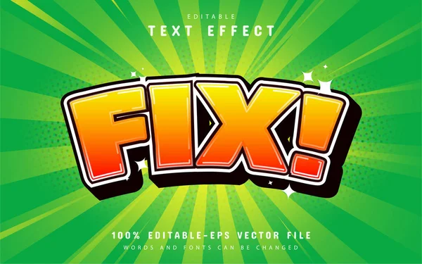 Fix Szöveges Hatás Rajzfilm Stílus — Stock Vector