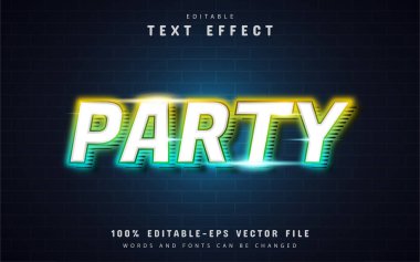 Parti metin efekti neon tarzı