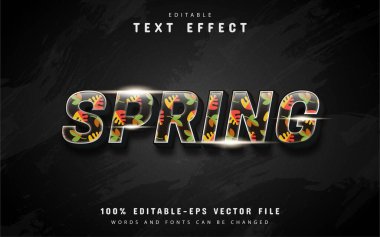 Desenli 3d bahar metin efekti