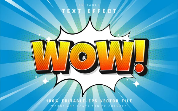 Wow Texteffekt Comic Stil — Stockvektor