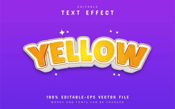 Efeito Texto Amarelo Editável — Vetor de Stock