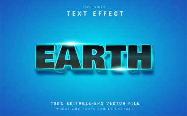 Dünya metni, mavi gradyan biçim metin efekti