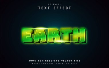 Dünya yeşili neon metin efekti