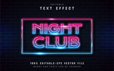 Gece kulübü metni, neon tarzı metin efekti