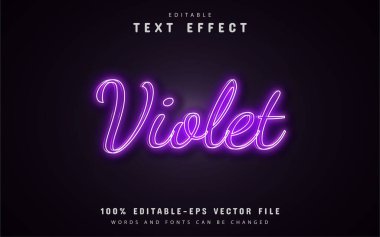 Violet neon metin efekti
