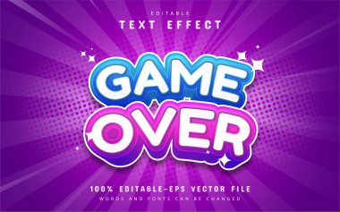 Oyun bitti çizgi film metin efekti