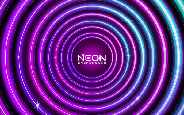 Neon抽象圈背景 — 图库矢量图片